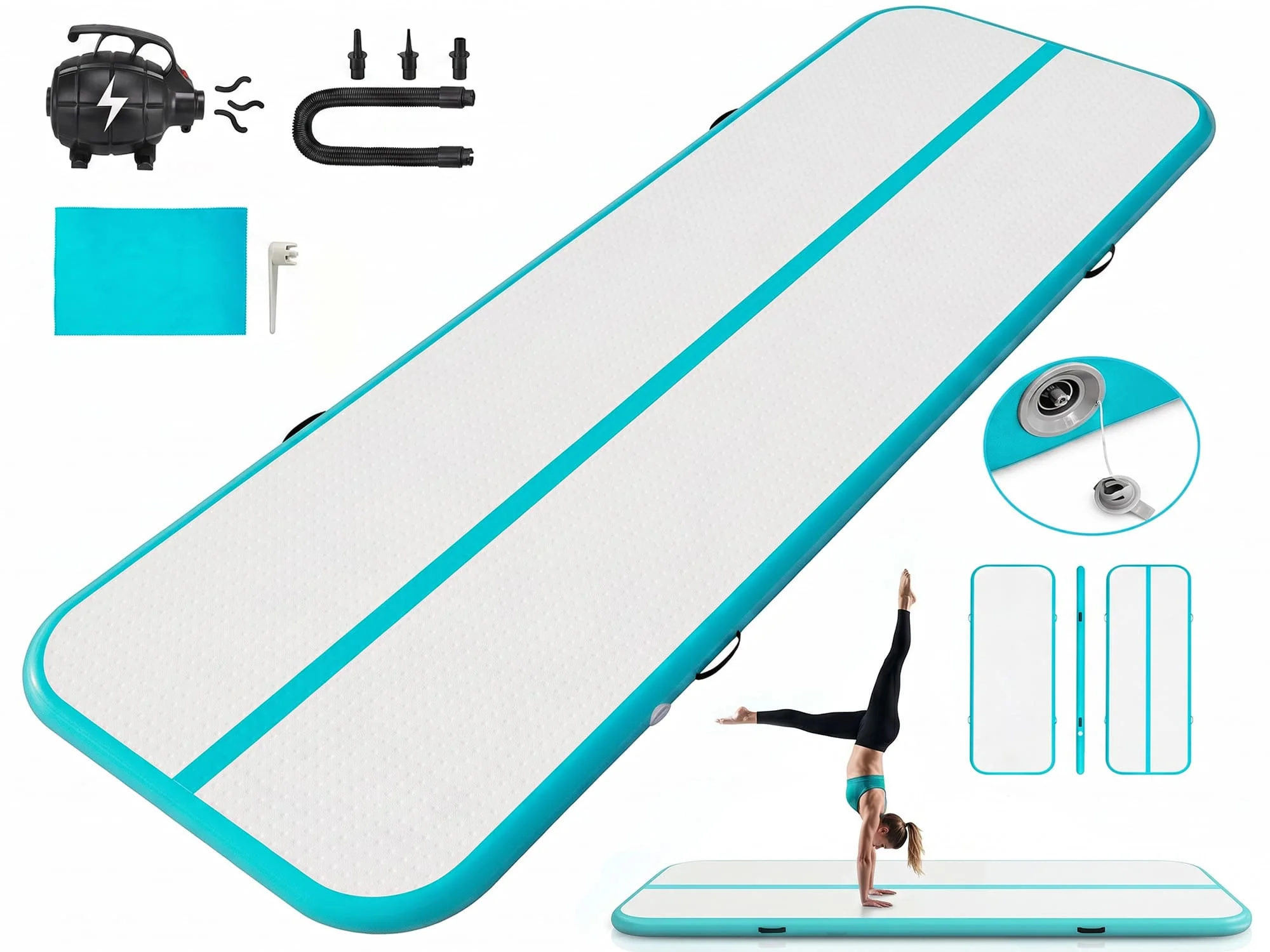 MEMAX Extra-Wide Inflatable Gym Mat - 2M Width - Image 17