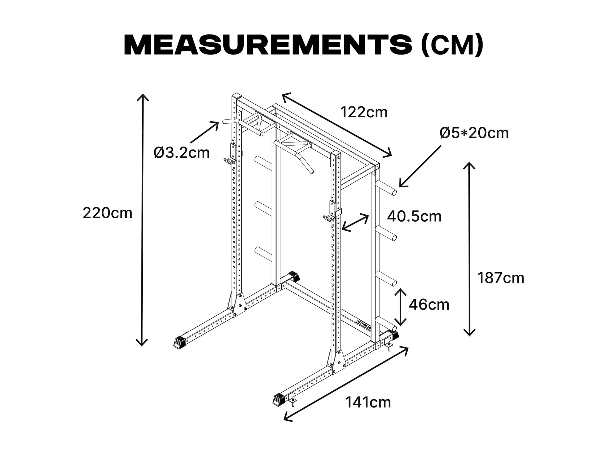 Half Power Rack with Storage and Cable System Option - HR2300 - Image 20