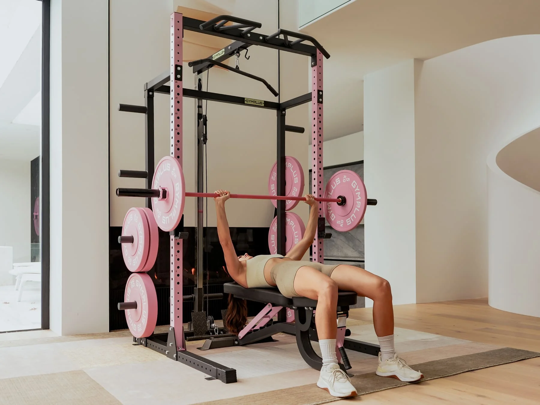 L2 Adjustable Weight Bench - Pink - Image 4