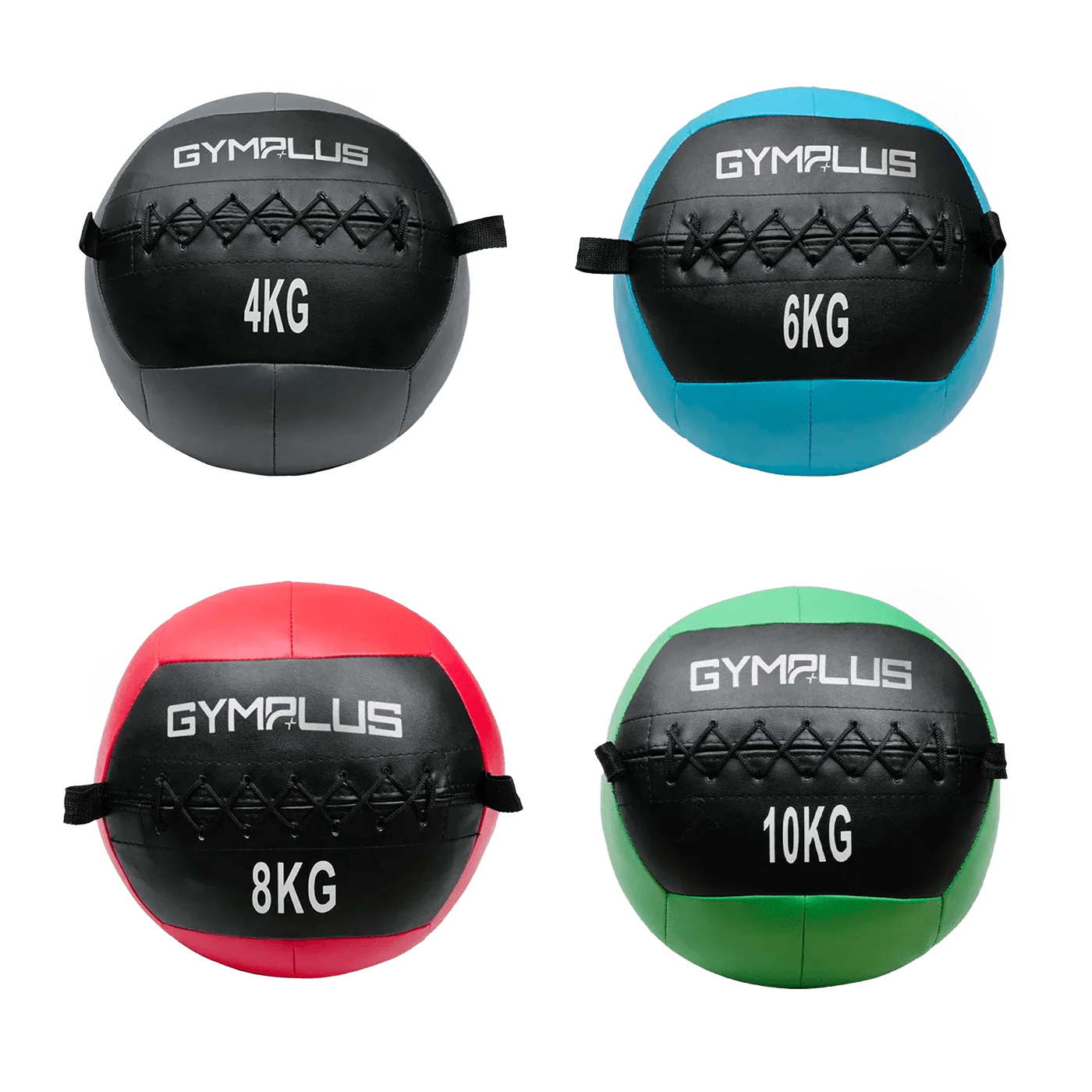 Soft Wall Ball – Stitched PU Medicine Ball - Set of 4 Balls 4,6,8,10kg
