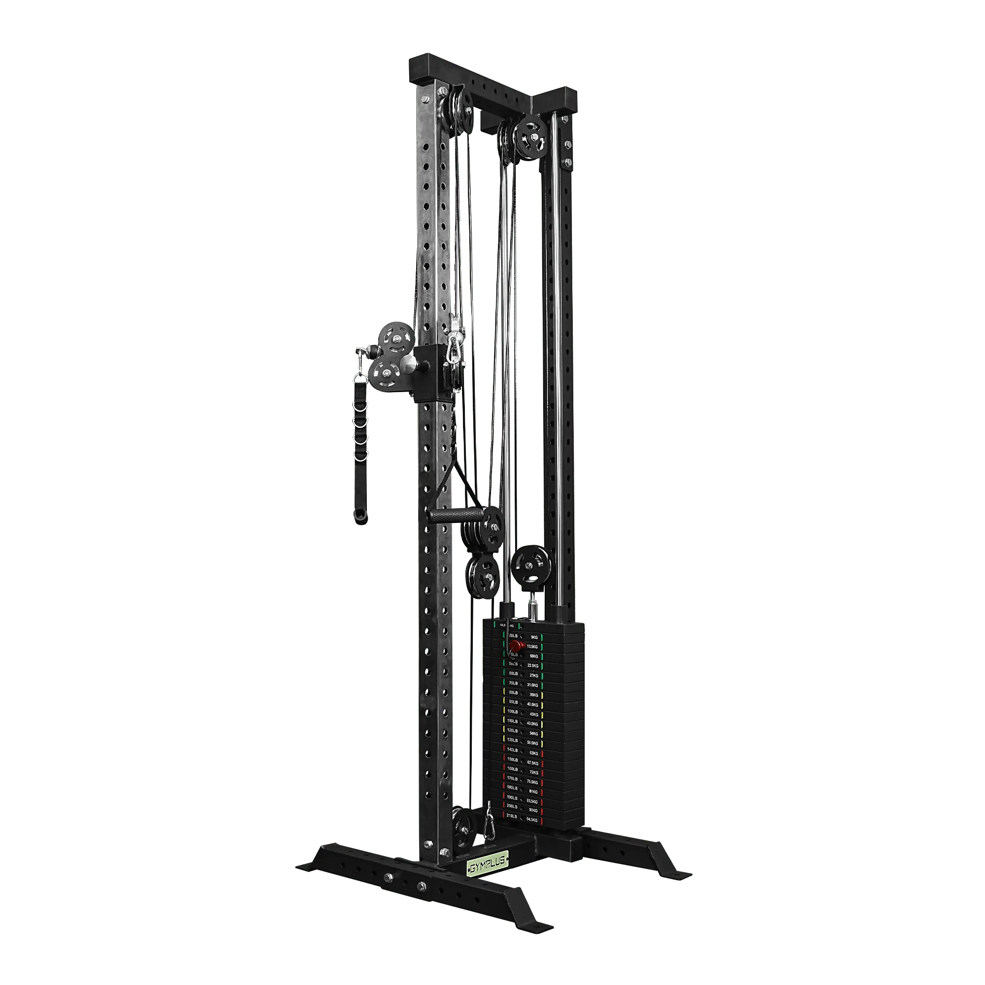 L4 Pro Series Wall Mount Cable Tower With Weight Stack - Aluminium Pulley Wheels