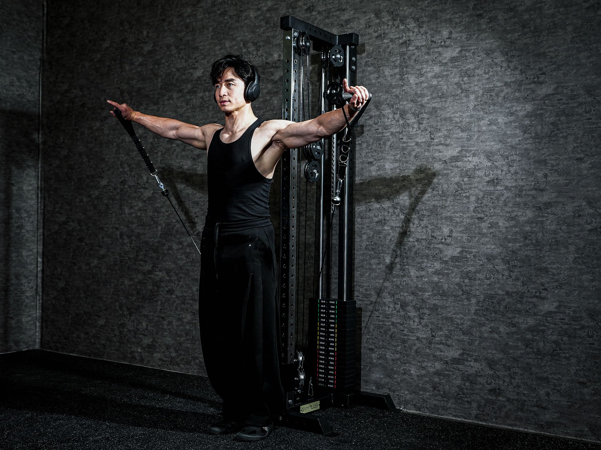 L4 Pro Series Wall Mount Cable Tower With Weight Stack - Aluminium Pulley Wheels - Image 2