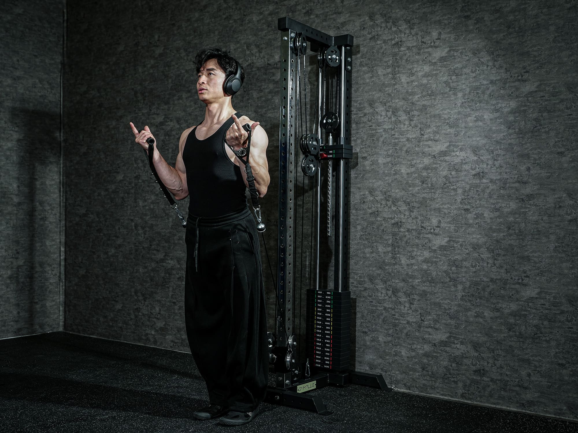 L4 Pro Series Wall Mount Cable Tower With Weight Stack - Aluminium Pulley Wheels - Image 5