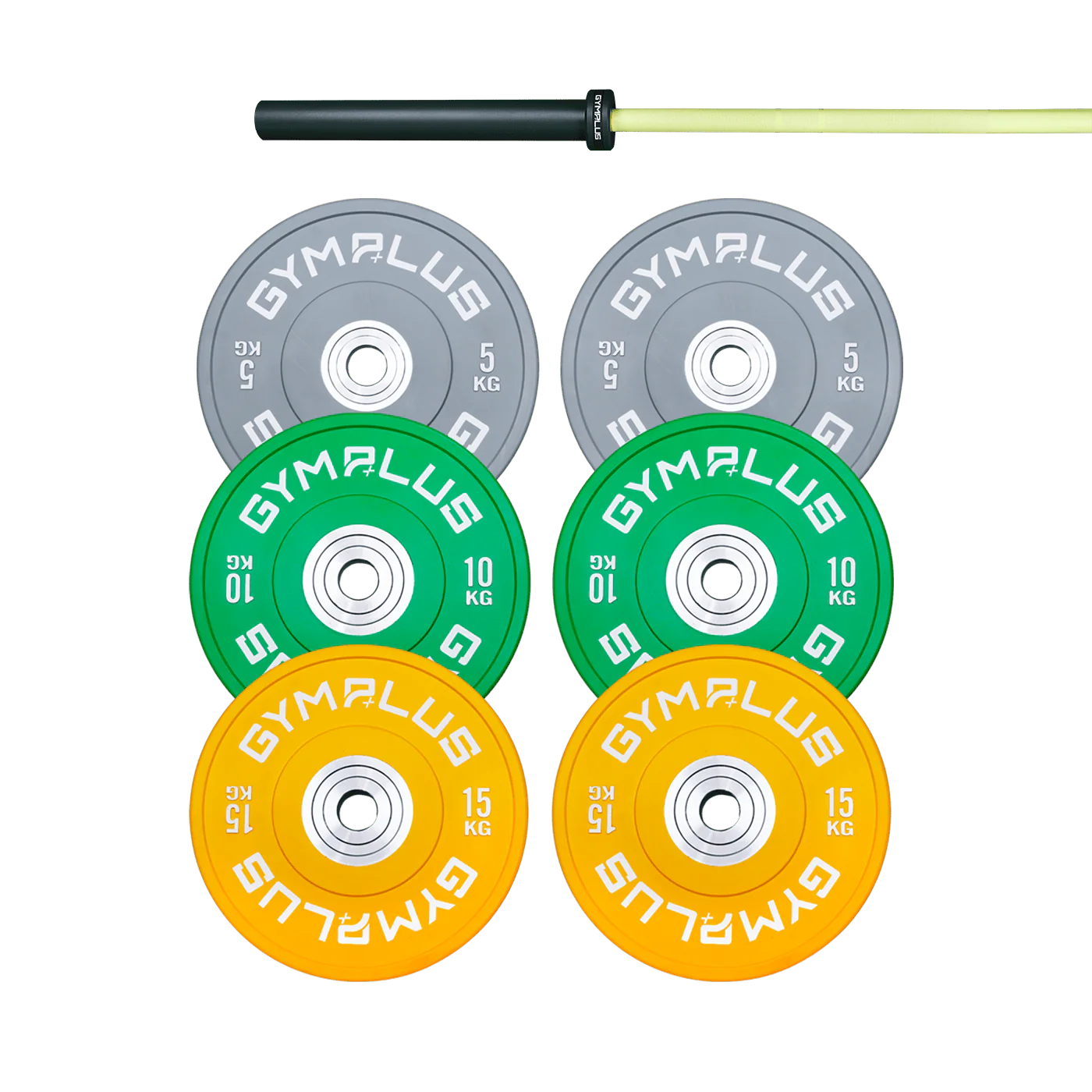 Evolve Olympic Bar 20KG and Bumper Plate Set - Image 2