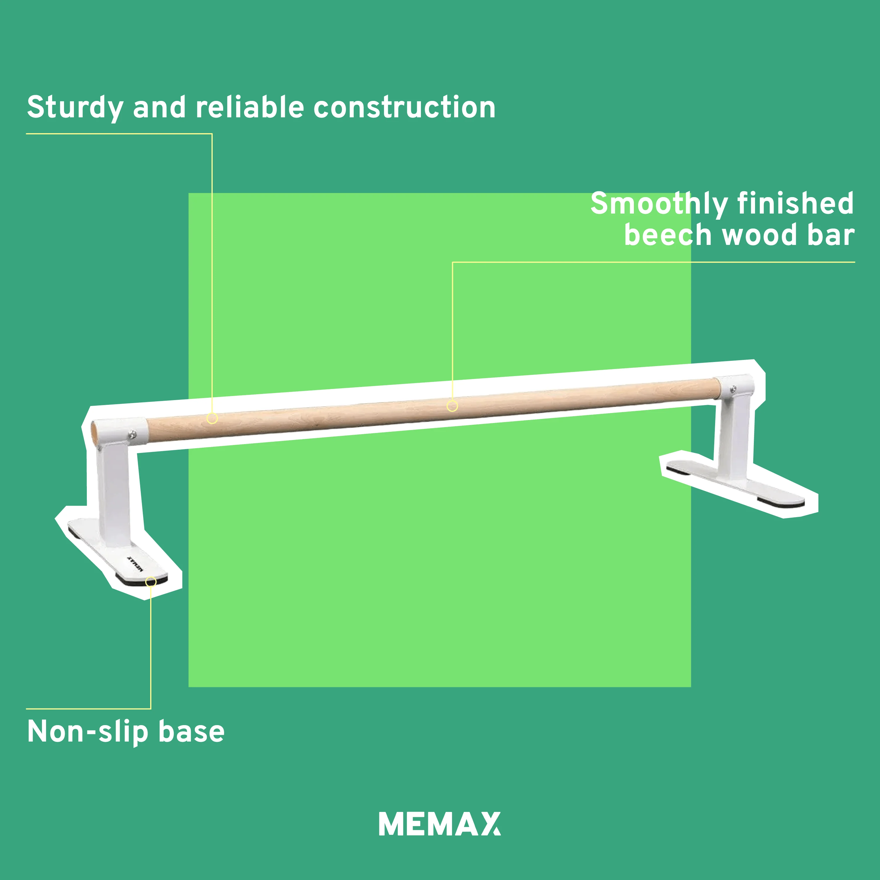 MEMAX Gymnastics Handstand Floor Bar 120cm Length - Image 2