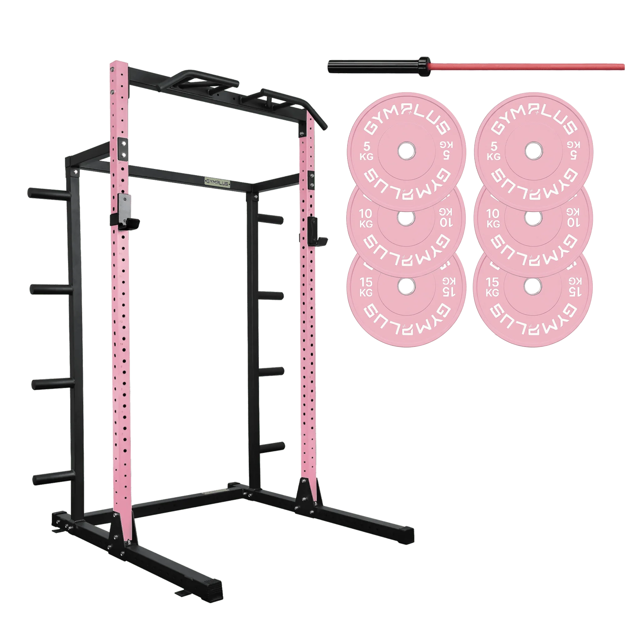 Half Power Rack Garage Gym Package - Pink - Image 2