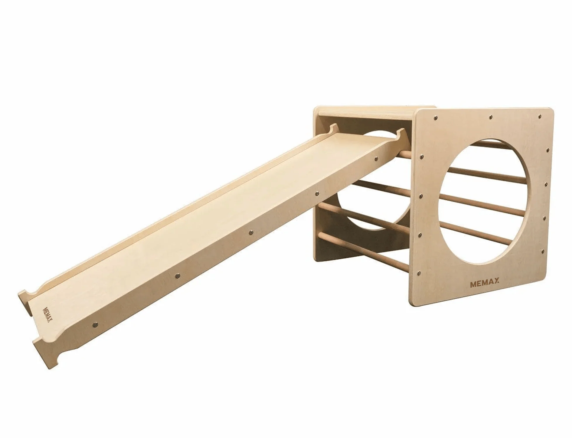 MEMAX Kids Climber Set - Wooden Cube Climber with Ramp/Slide - Image 2