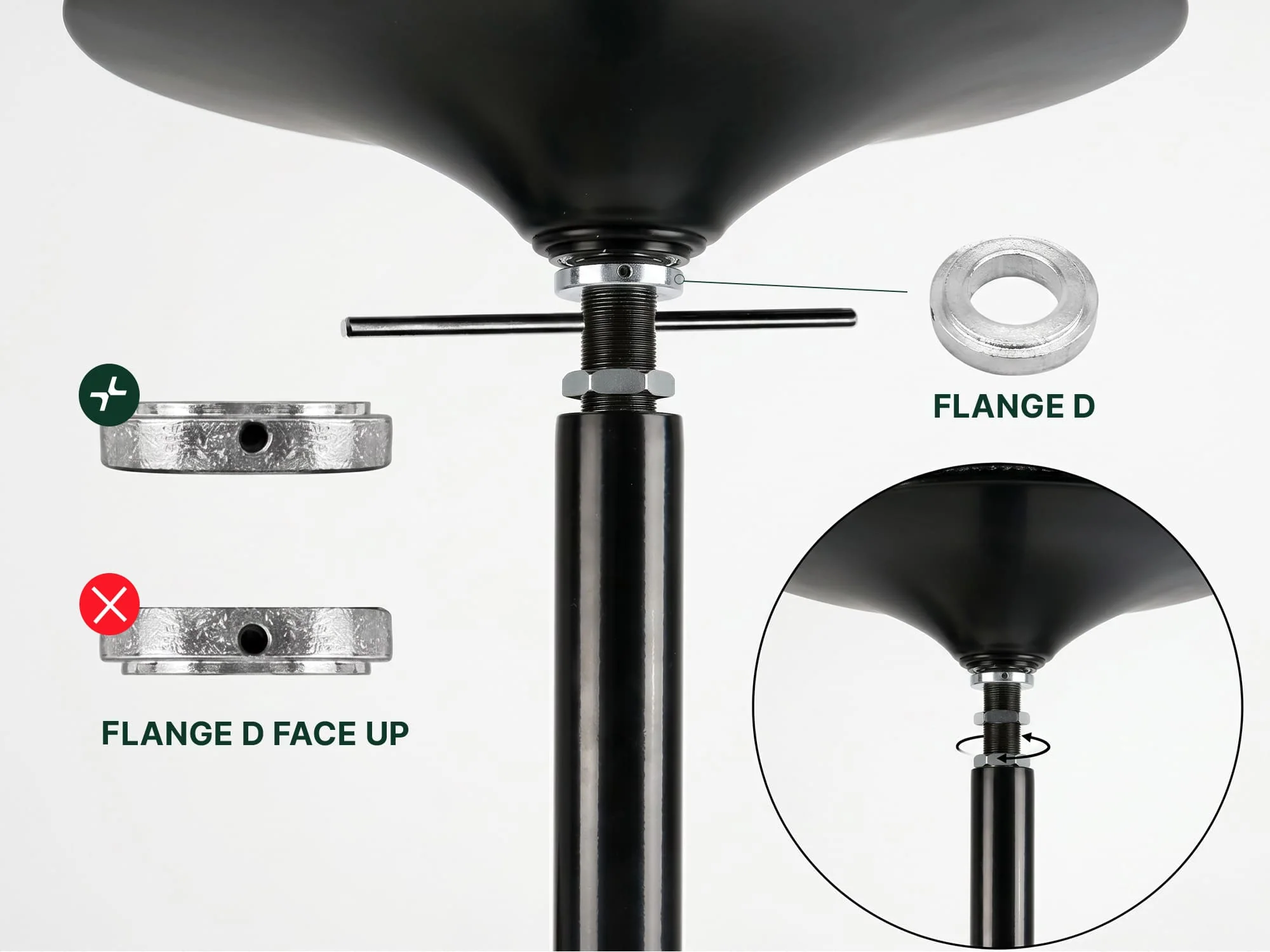 MEMAX Portable Dancing Pole - Static and Spinning - Black - Image 4