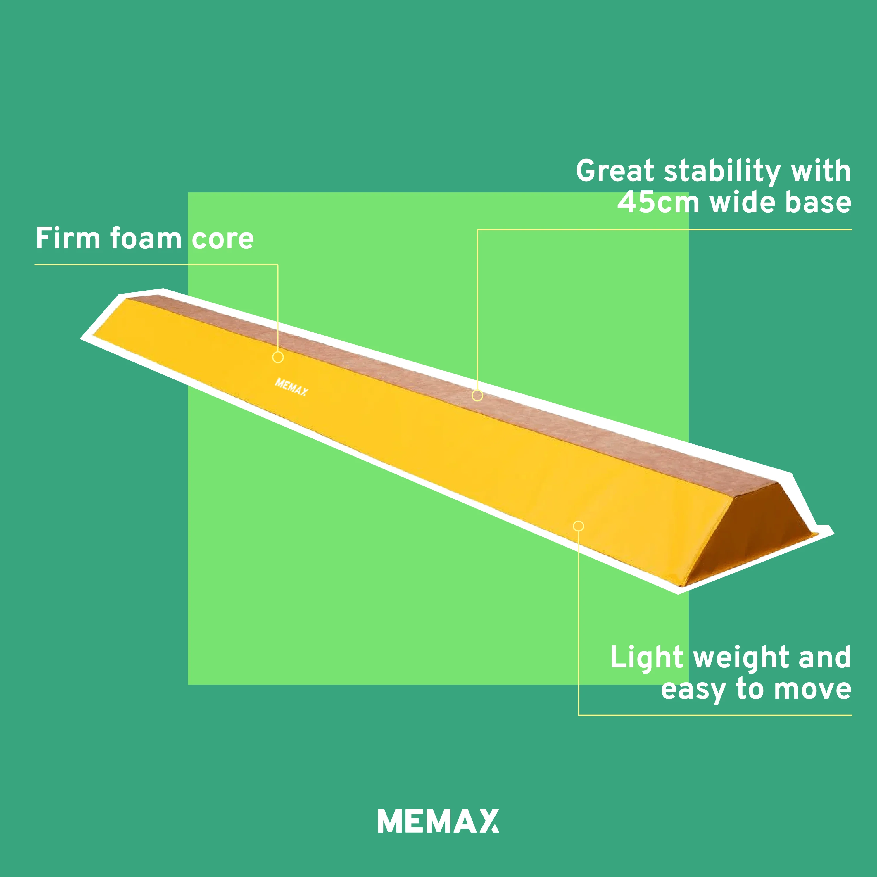 MEMAX Training Balance Beam - One Piece - Image 2