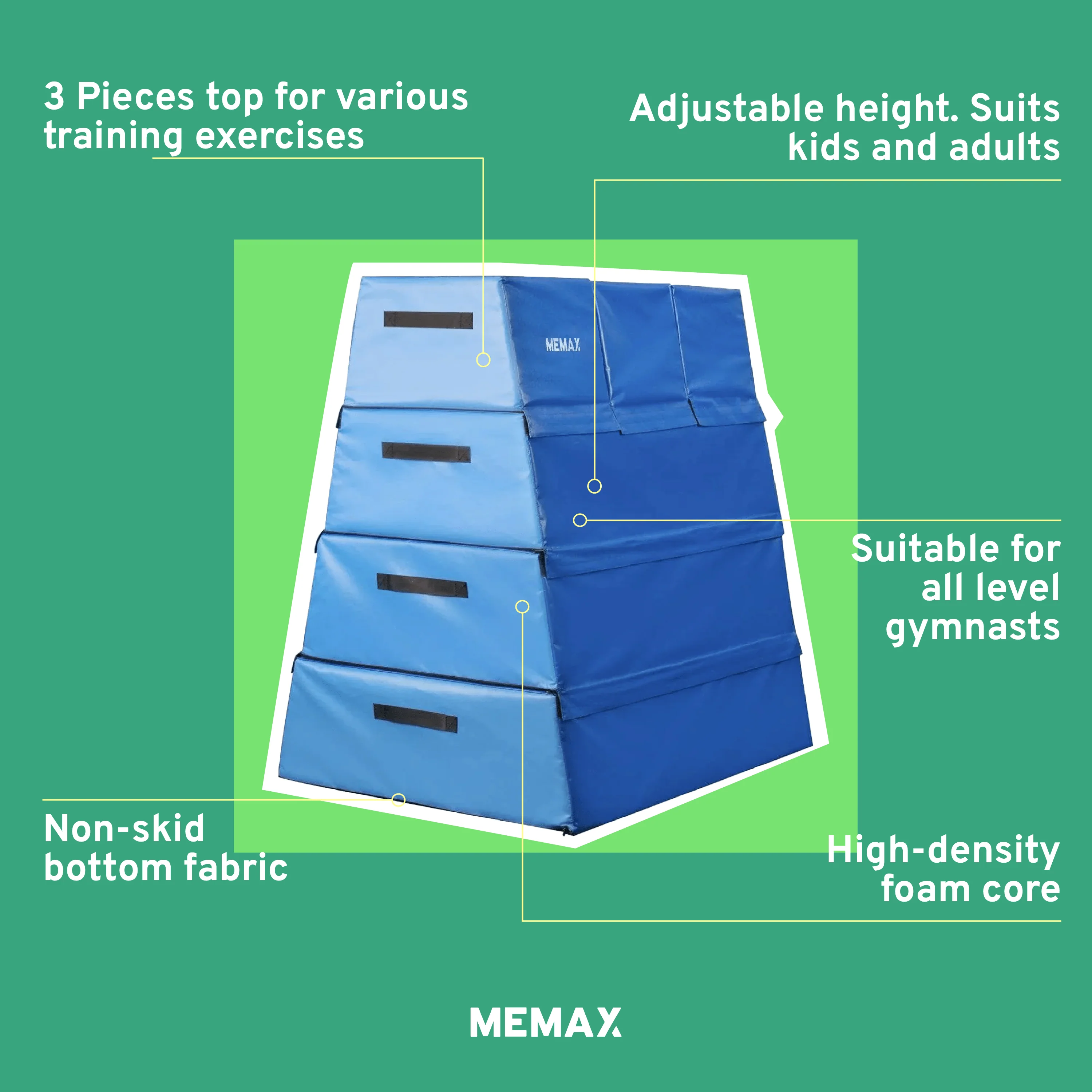 MEMAX Trapezoid Foam Vault Box - 3 Piece Top (120cm Height) - Image 2