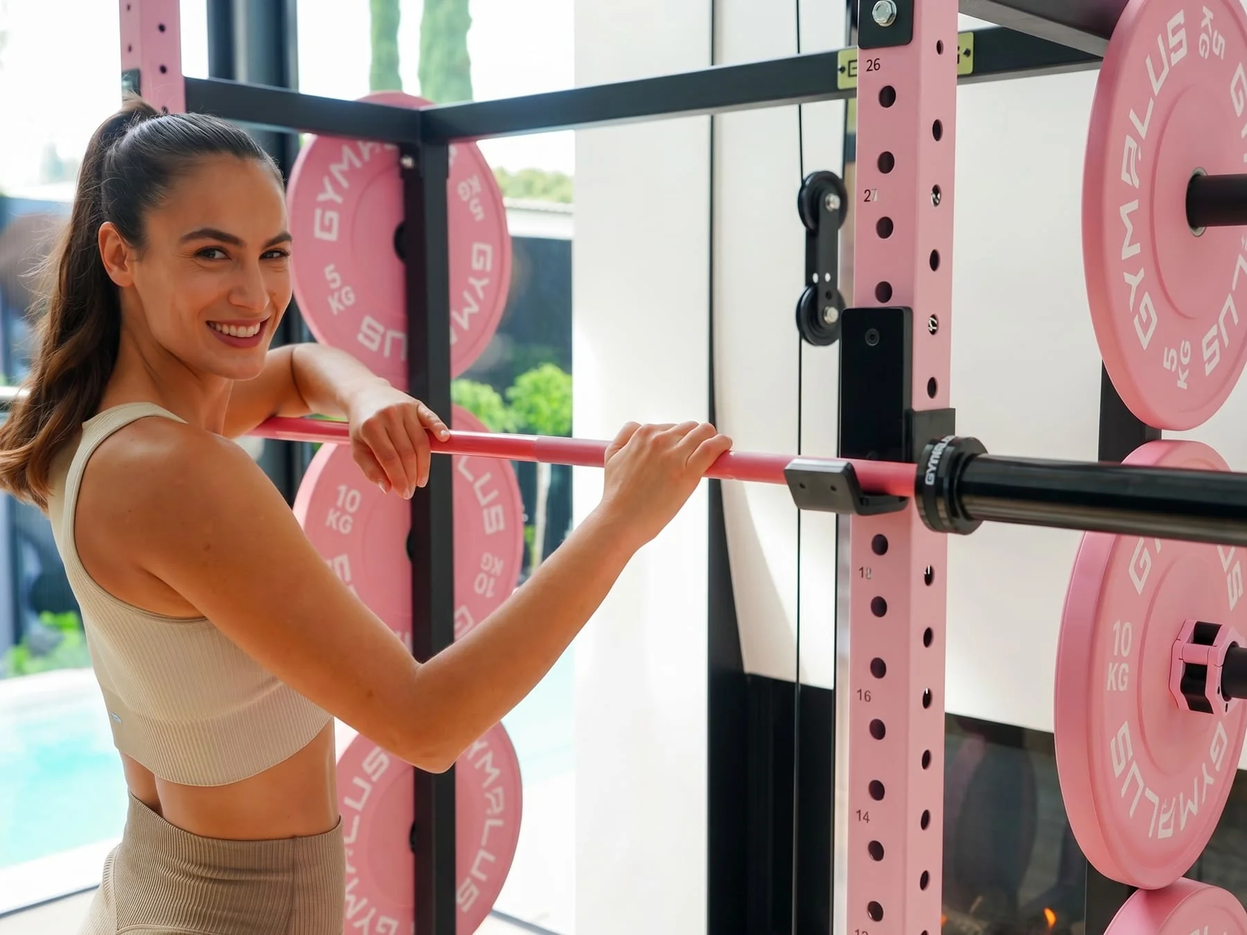 Pink Half Power Rack Garage Gym Package - Complete Setup - Image 13