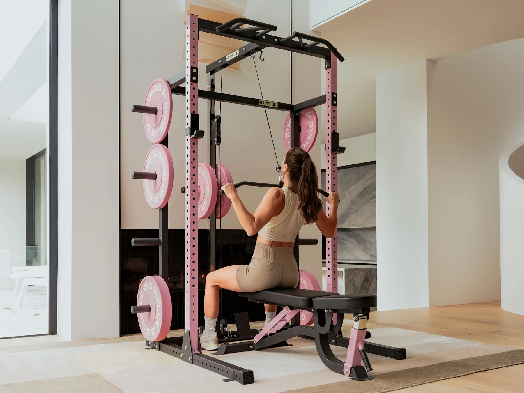 Pink Half Power Rack Garage Gym Package - Complete Setup - Image 3