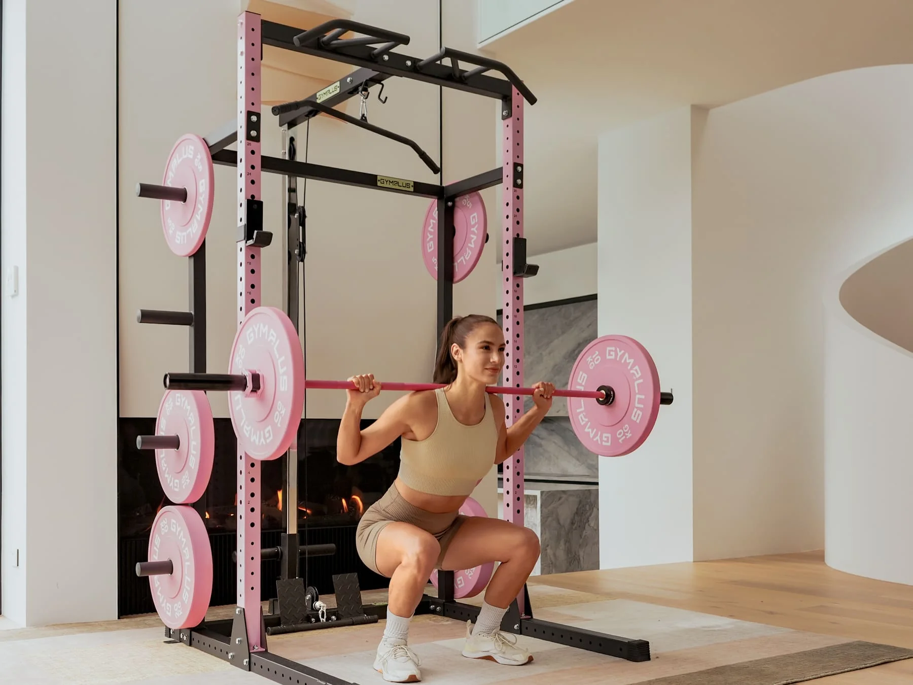 Pink Half Power Rack Garage Gym Package - Complete Setup - Image 5