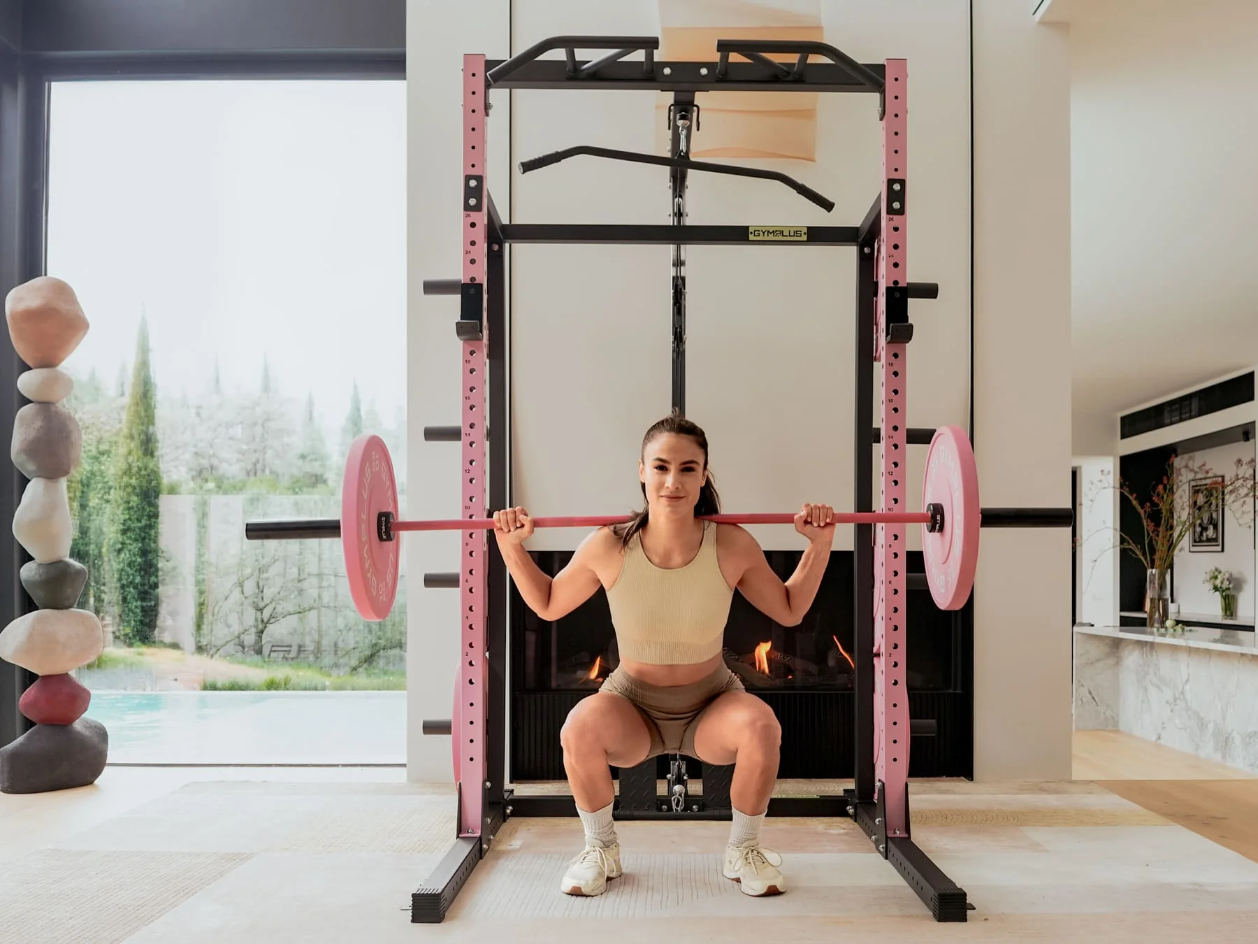 Pink Half Power Rack Garage Gym Package - Complete Setup - Image 6