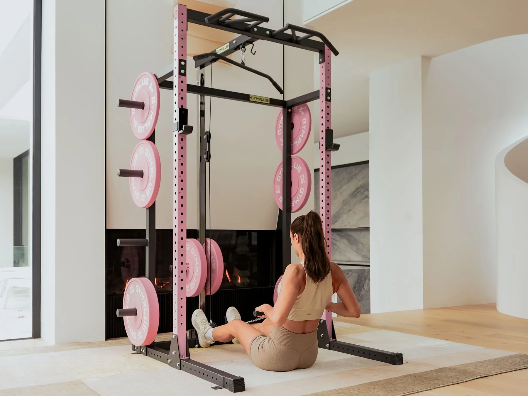 Pink Half Power Rack Garage Gym Package - Complete Setup - Image 8