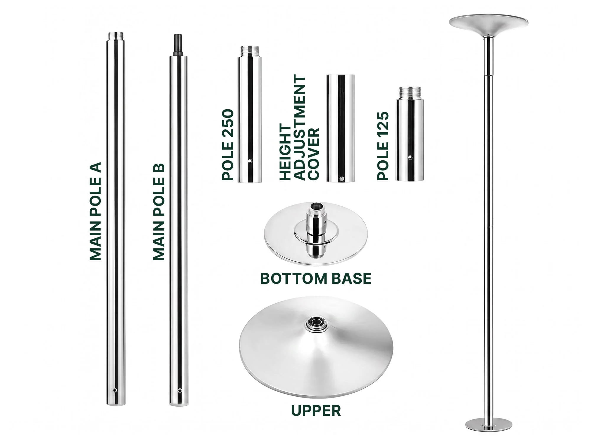 Portable Pole Dancing Set with 160cm Crash Mat - Image 6