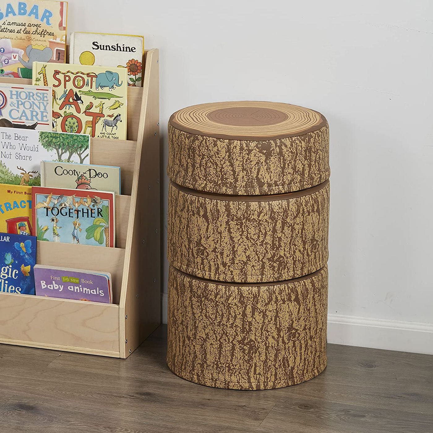 Tree Stump Stool Set, Toddler Climbing and Stepping Logs - 3 Pieces - Image 6